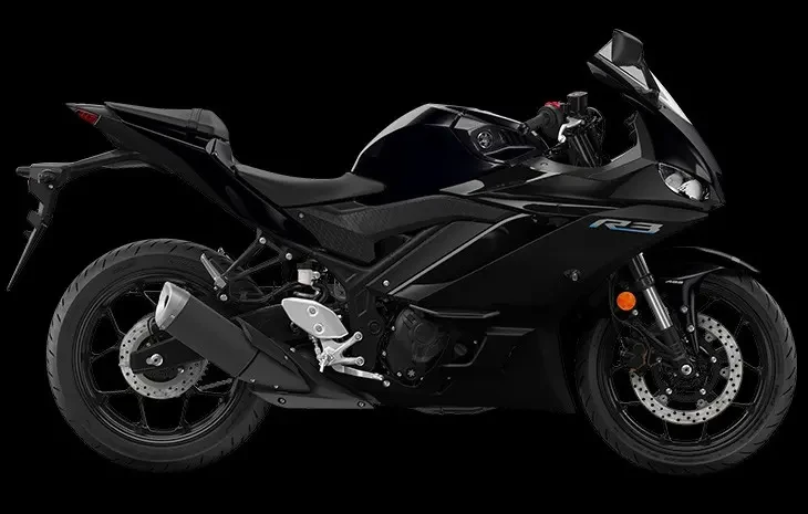Studio image of Yamaha YZF-R3 LAMS in black colourway, available at Brisan Motorcycles Newcastle