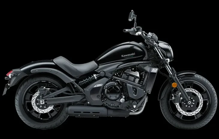 Studio image of Kawasaki Vulcan S in Metallic Matt Spark Black Colourway