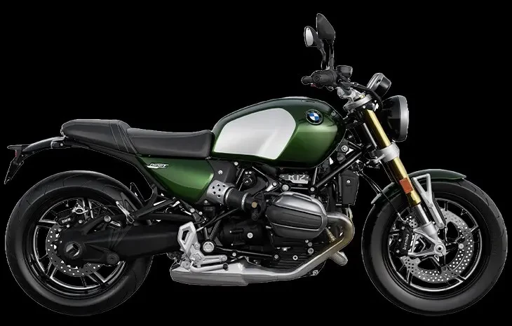 Studio image of BMW Motorrad R 12 nineT in San Remo Green Metallic Colourway, available at Brisan Motorcycles Newcastle