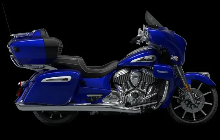 Studio image of Indian Motorcycle Roadmaster Limited in Spirit Blue available at Brisan Motorcycles Newcastle