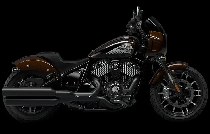 Studio image of Indian Sport Chief 2024 in Smoky Quartz Metallic colourway, available at Brisan Motorcycles Newcastle