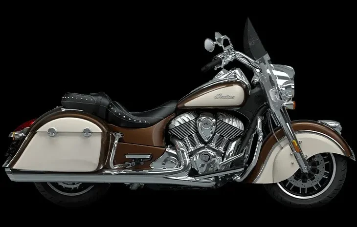 Studio image of Indian Motorcycle Springfield in Bronze Pearl/Silver Quartz, available at Brisan Motorcycles Newcastle