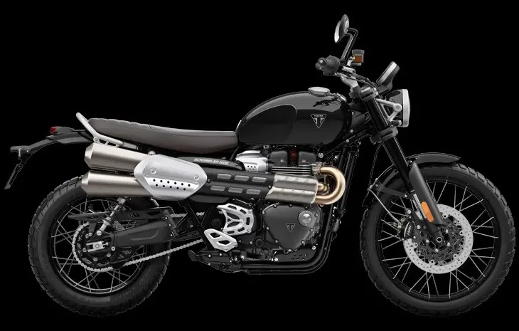 Studio image of 2024 Triumph Scrambler 1200 X in Jet Black colourway, available at Brisan Motorcycles Newcastle