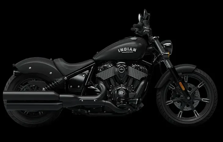 Studio image of Indian Chief Dark Horse 2024 in Black Smoke colourway, available at Brisan Motorcycles Newcastle