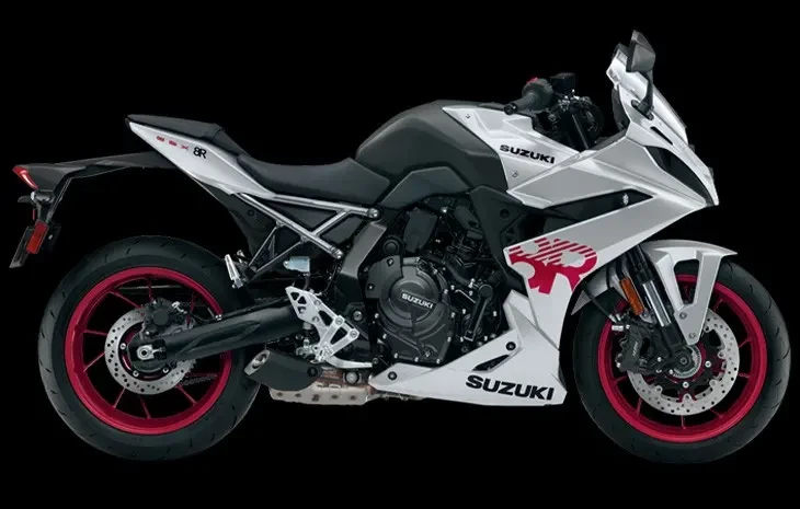 Studio image of Suzuki GSX-8R in Silver colourway available at Brisan Motorcycles Newcastle