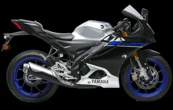 Studio image of Yamaha YZF-R15M in Icon Performance Colourway, Available at Brisan Motorsports Islington