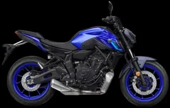 Studio image of Yamaha MT-07 2024 in Blue Colourway, Available at Brisan Motorsports Islington