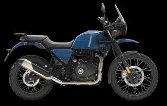 Studio image of Royal Enfield Himalayan in Glacier Blue colourway