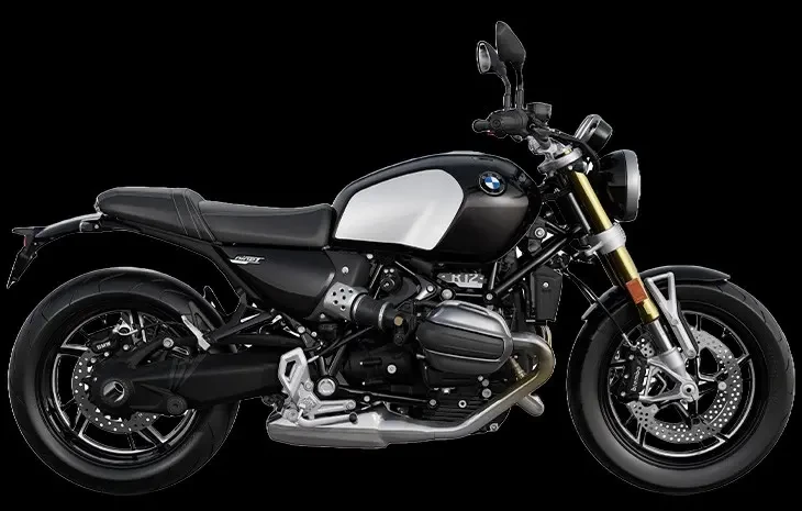 Studio image of BMW Motorrad R 12 nineT in Black Storm Metallic Colourway, available at Brisan Motorcycles Newcastle